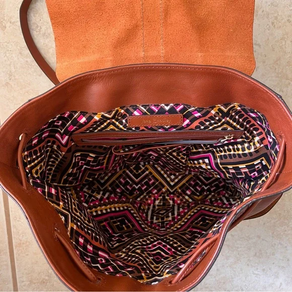 Vera Bradley Mesa Brown Big Sky Leather Backpack Bag - Picture 5 of 13